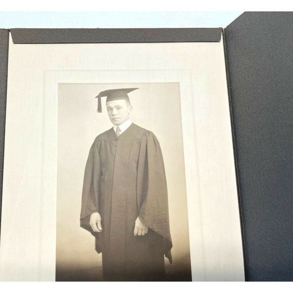 Graduation Found Photo in Folder Vintage Portrait 40s FS Winslow Studios Chicago - Picture 12 of 13